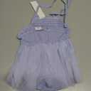 Infant Baby Girl Summer Romper Dress Sleeveless Strap Mesh Tutu Skirt Backless Bodysuit with Headband (Purple, 6-9M)