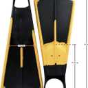 Voit Unisex Duck Feet Swim Fins - Full-Floating Rubber Design for Maximum Propulsion & All-Day Comfort in The Water- Versatile Training Swim Fins for Snorkeling, Surfing & More- Black & Yellow- Medium