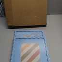 8X10 Wavy Picture Frame With Mat For 5x7, Wavy Edge Wooden Picture Frame with Real Glass - Wall Mount and Tabletop Display, Blue, 2 Pack