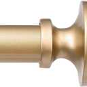 Gold Curtain Rods for Windows 32 to 45 inches, 1-inch Diameter Heavy Duty Curtain Rods, Adjustable Single Window Curtain Rod with Dumbbell Design Finials