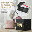Black & Gold Graduation Card Box, Large 10x10 Black Congrats Grad Gift Card Box Holder, Grad Party Favors, Envelope Money Basket, College Graduation Decorations 2026, Party Decor, Table Centerpiece