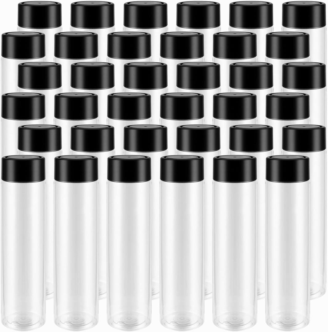 36 PCS Plastic Juice Bottles, 380ml/13oz Clear Sensory Bottles with Black Lids, Empty Water Bottles Bulk Bottle for Storing Smoothie, Milk and Homemade Beverages