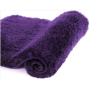 Walensee Bath Mat - Non Slip, Thick Plush, Machine Washable (20 x 32, Dark Purple) Soft Microfiber Shaggy Rug for Bathroom & Shower