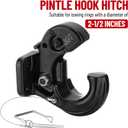 Pintle Hook Hitch 66,000 lbs, Fits 2-1/2 to 3-Inch Lunette Ring Pintle Hitch Receiver, Forged Steel Structure, Anti Corrosion and Anti Rust Coating