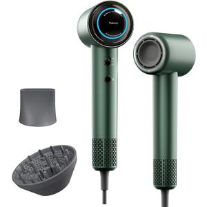 Tideway Hair Dryer Professional HighSpeed Ionic Blow Dryer 110,000 RPM, Compact Hair Dryer with Magnetic Diffuser, Fast Drying with Brushless Motor Low Noise Smart Temperature ControlH11