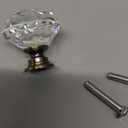 12 Pack Drawer Knobs Diamond Shaped Crystal Glass 30mm Cabinet Knobs Pull Handles (Bronze)