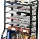 7 Tier File Organizer Beside Desk, Rolling File Cart with Sliding Trays Ideal for Office Organization in Offices, Schools, and Studios