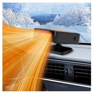 2026 New Upgraded Portable Car Heater for Vehicle, 12V Car Heater Portable（ Plugs into Cigarette Lighter）, Portable Heater for Car, 360° Rotatable Car Defroster Windshield Heater (1)