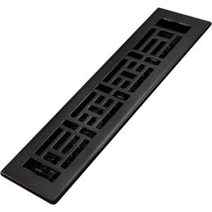 Decor Grates AJH212-BLK Oriental Floor Register, 2x12 Inches, Textured Black