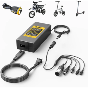 Carsty UL-Certified 42V Hoverboard Charger | 1.5A Fast Charge for Electric Scooters (5-in-1 Plugs, Compatible with Jetson, Segway & Gotrax)