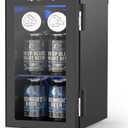 Electactic Wine Fridge Freestanding Counter-top, 12 Cans Wine Cellar Drink Cooler for Soda, Canned Beer, Adjustable Digital Temperature Control for Home Dorm Office, Black