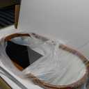 Navaris Oval Wood Framed Mirror - Wall Mounted - 15"L x 29.5"W - Brown Wood Frame - Oval Shape - Distortion-Free Reflection - Versatile Hanging Orientation - Bathroom, Bedroom, Entryway Wall Decor