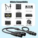 XLR Splitter Cable, 1 Female to 2 Male Y Splitter Cable 1.6ft 2Packs, Female to Dual Male for Microphone Mixer