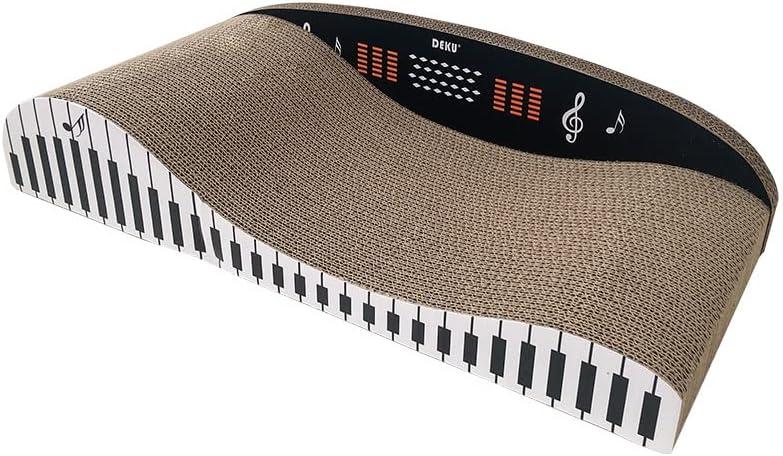 DEKU Premium Corrugated Cat Scratching Pads, Recyclable Durable Sofa Scratchers & Lounger - Interactive Play for Indoor Cats (Piano-24in)