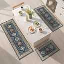 SIPIHA Farmhouse Kitchen Rug Sets 4 Piece with Runner Non Slip Kitchen Rugs and Mats Washable Kitchen Mats for Floor Thick Kitchen Floor Mat Carpet Runner Rugs for Entryway, Laundry, Sink