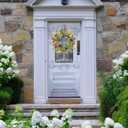 WreathDream Spring Wreaths for Front Door Pansy Wreath with Colorful Pansy for Front Door Indoor Outdoor Farmhouse Home Porch Wall Window Festival Wedding Decoration