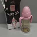 GROSMIMI Spill Proof no Spill Magic Sippy Cup with Straw with Handle for Baby and Toddlers, Customizable, PPSU, BPA Free 10 oz (Pink)