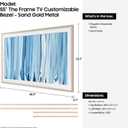 Samsung 55-Inch The Frame Customizable Bezel, Sand Gold Metal, 2026 Model
Magnetic TV Frame, Easy install, Art-like look, Compatible with 55” The Frame and The Frame Pro (2026 Models), VG-SCFH55SGMZA