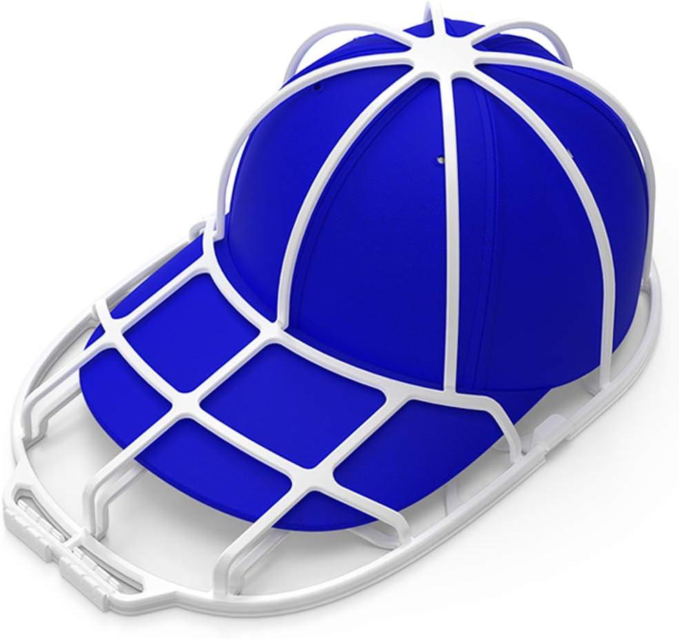 Hat Washer Cage for Washing Machine - Baseball Cap Cleaner Rack, Ball Cap Washing, Dishwasher Safe, Perfect for Cleaning and Protecting Hats in Dishwasher (White 1 Pack)