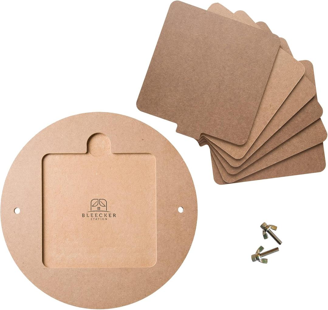 Bat System for Potters Wheel, 12 Round Outer Bat with Set of Six 7 Square Inner Bats, Bat Adapter with Removable Inserts for Throwing Pottery, for Potters and Clay Artists (6)