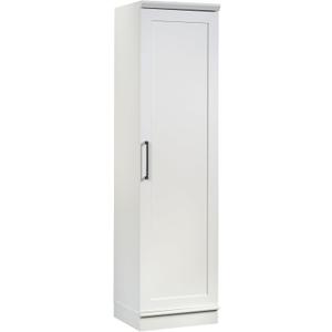 Sauder HomePlus Narrow Pantry Storage Cabinet Slim Single Door with Adjustable Shelves, Kitchen Laundry Bathroom Storage Cabinet, in Soft White