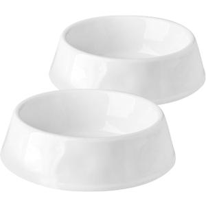 Small Dog Bowls, Ceramic Dog Food and Water Bowl Set, Dog Dish for Small Size Dog, Puppy and Cat, Pet Bowl for Feeding, White