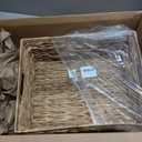 Jumbo Wicker Basket, Rectangular Wicker Baskets for Storage, Water Hyacinth Extra Large Storage Baskets, Shelf Basket with Built-in Handles-1 Pack