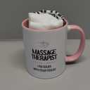 4 Pcs Christmas Massage Therapist Gifts Set Muscle Whisperer Keychain Makeup Bag Socks Funny 11oz Double Sided Ceramic Mug Lmt Gifts for Women Massage Therapy Therapist Chiropractor Xmas Party