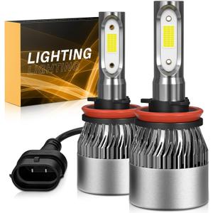 Bulb 6500K Cool White 60000LM 900% Brighter, 1:1 Beam Plug and Play IP68 Waterproof Off-Road Lights, Pack of 2