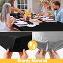 Rectangle Table Cloth, Waterproof Elastic Fitted Tablecloth for 5 Foot Folding Tables, Washable Polyester Tablecloths for Picnic, Camping, Outdoor (Black, 30"x60")