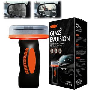 Glass Oil Film Remover for Car, Oil Film Remover for Car Windshields and Windows,Removes oil film & Smudges, Improve Windshield Clarity for Safe Driving