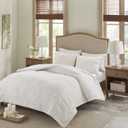 Madison Park Tufted Chenille 100% Cotton Duvet- Modern Luxe All Season Comforter Cover Bed Set with Matching Shams, King/Cal King(104"x92"), Palm Leaf Off White 3 Piece