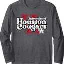 Houston Cougars Apparel Vintage Distressed Logo Neutral Long Sleeve T-Shirt, 2XL