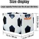 Collapsible Storage Bin 15x11in Sport Soccer Ball Easter Storage Basket for Shelves, Dog Toy Organizing