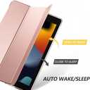 Moko Case for iPad 10.2 iPad 9th Generation 2021/ iPad 8th Generation 2020/ iPad 7th Generation 2019, Slim Stand Hard Back Shell Smart Cover Case for iPad 10.2 inch, Auto Wake/Sleep, Rose Gold