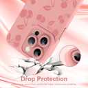 KANGHAR for iPhone 15 Pro Max Case | Cute Cherry Design | Soft Flexible TPU | Anti-Scratch Protective Cover | Pink