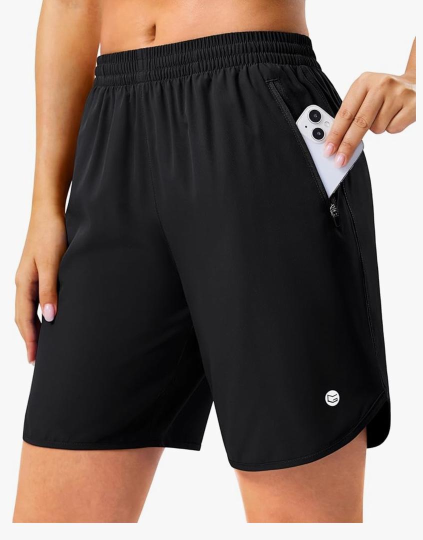 G Gradual 5"/7" Athletic Running Shorts for Women 2 Zipper Pockets Lightweight Workout Gym Summer Dolphin Shorts with Liner M