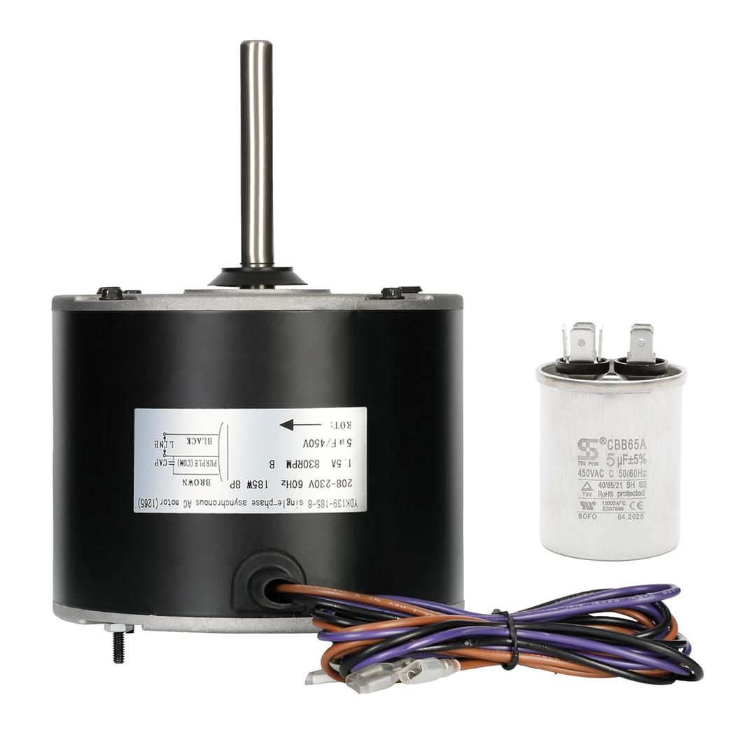 0131M00061SP, 1/4 Hp Condenser Fan Motor Replaces Goodman Condenser Fan Motor, Zongshan Broad-Ocean YDK-180S84062-01-830 RPM, 1-Speed, Replaces Amana Janitrol P/N: 0131M00014PS