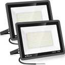 150W LED Flood Light Outdoor,2 Pack 15500LM Super Bright Security Light,IP66 Waterproof Floodlight,5000K Daylight White LED Exterior for Basketball Court, Stadium, Playground