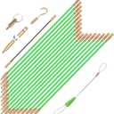 GURADESIGN 23.8FT Fiberglass Running Electrical Wire Cable Glow Rods Wire Pulling, Fish Rods Electrical Kit with 6 Different Attachments and Fish Tape Wire Puller Kit