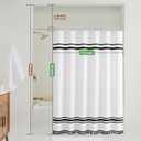 Seasonwood Black and White Shower Curtain 78-Inch Striped Shower Curtain for Bathroom Sets with Tassels Farmhouse Extra Long Shower Curtains Fabric 72"x78"