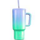 Meoky 40oz Tumbler with Handle, Leak-proof Lid and Straw, Insulated Coffee Mug Stainless Steel Travel Mug, Keeps Cold for 34 Hours or Hot for 10 Hours (Fairyland)