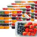 Disposable Food Container Box BPA-free, 16oz Plastic Food Storage Container w/Lids 100 sets, Square Food Meal Prep Containers To Go for Gym Office Microwave Freeze Safe, Clear
