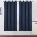 LEMOMO Navy Blue Blackout Curtains/52 x 72 Inch/Set of 2 Panels Room Darkening Curtains for Bedroom