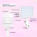 Inspack 60 LED Selfie Light for iPhone, with Back Clip & Front, Portable Phone Clip for Tiktok Video Recording, Zoom Calls Lighting Computer, High Power Rechargeable with 3 Light Modes, White (Pro Panel  Fashion)