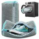 SHOE WASHING MACHINE BAG, SNEAKER LAUNDRY BAG FOR SHOES, REUSABLE AND DURABLE SHOE LAUNDRY BAG FOR WASHER AND DRYER, SUITABLE FOR CLEANING SHOES, GYM, TENNIS, BASKETBALL (GREY - 2 PIECES).