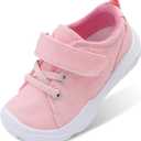 BARERUN Kids Canvas Shoes Running Shoes for Girls Boys Wide Toe Box Barefoot Toddler Sneakers Girls Boys School Shoes Non-Slip Toddler Tennis Shoes (Pink)