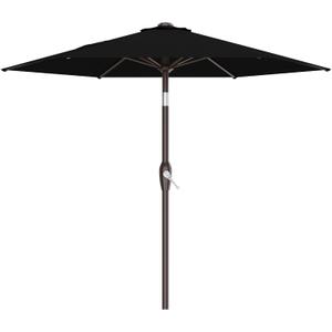 AreShark 7.5FT Patio Umbrella Table Market Umbrella w/Tilt and Crank, Heavy-Duty Outdoor Umbrellas for Pool, Deck, Garden and Backyard, Black