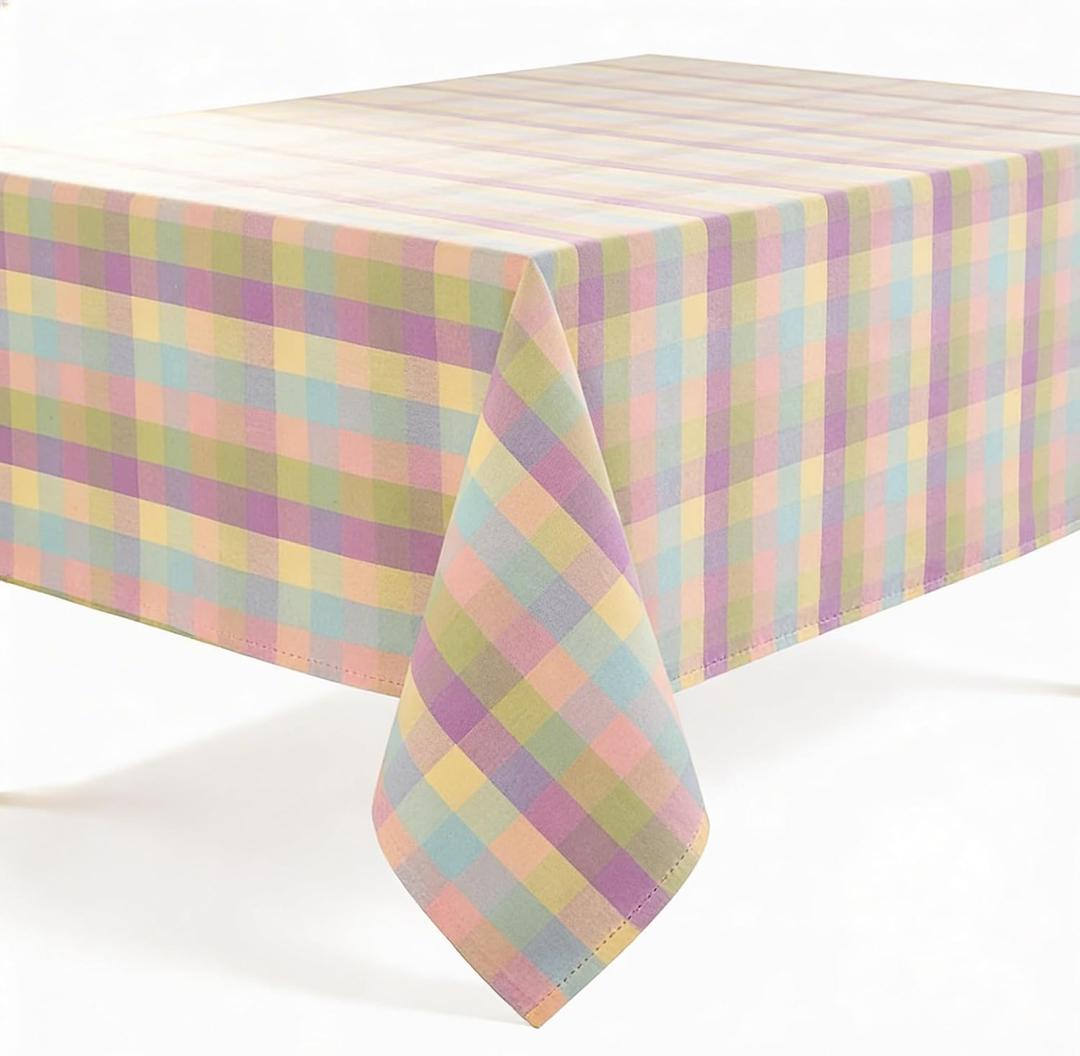 Urban Villa Easter Tablecloth Buffalo Check Table Cloth Tabletop Cover Kitchen Dining Tablecloth 100% Cotton Great Parties Wedding Holiday Dinner Easter Rectangle 60X102 Inches 8-10 Seats Table Cloth