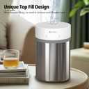 Stainless Steel Humidifier, 4L Ultrasonic Cool Mist Humidifiers with Only 3 Parts Easy to Clean, Top Fill Humidifier with 1-9H Timer, 28dB Whisper-Quiet, Filterless for Bedroom Large Room